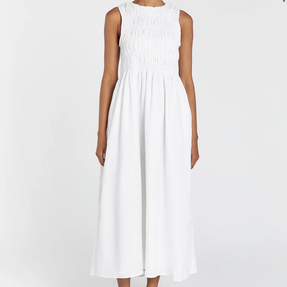 Dissh Lessi White Linen Maxi Dress